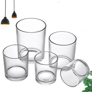 Стеклянные подсвечники Прозрачная чашка для свечи Подсвечник Простой стиль Прозрачный абажур Прямой цилиндр Лампа Uwbbl