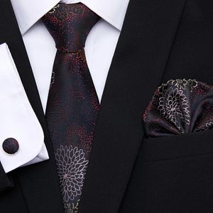 Boyun bağları toptan kahverengi çiçek paisley çizgili yenilik tasarımı ipek düğün kravat erkekler için elyaklak kolkn