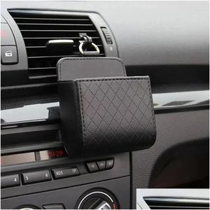 Car Organizer Storage Bag Air Vent Dashboard Tidy Hanging Leather Box Glasses Phone Holder Accessories Drop Delivery Automobiles Motor Dhvvx