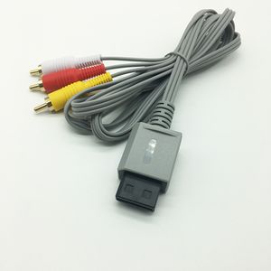 2000pcs 1.8m Vídeo de áudio Av a cabo Console Composite 3 RCA Cord Wire Main 480p para Nintendo Wii Console