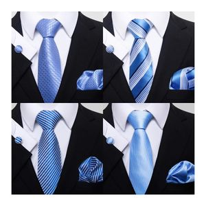 Boyun bağları Mükemmel kalite damla doğum günü hediyesi 8 cm kravat hanky cufflink set kravat kravat resmi giyim geometrik haki ofis 231128