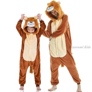 Pajamas Childrens Girls Animal Pijamas Family Costume Adults Anime Cosplay Clothes Lion Jumpsuit for Teen Boys 231127
