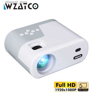 Проекторы WZATCO DP02W 6500 люмен светодиодный портативный WIFI проектор Full HD 1080P домашний кинотеатр HDMI мини уличные кинопроекторы видеопроектор Q231128
