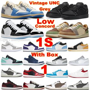 1 Низкий Конкорб Винтаж UNC Grey Basketball Shoes Black Phanton Fragment OG Mystic Navi Game Reverse Bred Voodoo КРОМЫ