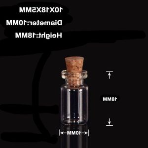 05ml Flakonlar Temiz Cam Şişeler Mini Cam Boş Şişe Küçük 18x10mm (Heightxdia) Sevimli Zanaat Düğünleri Dilek Şişeleri JQGNA