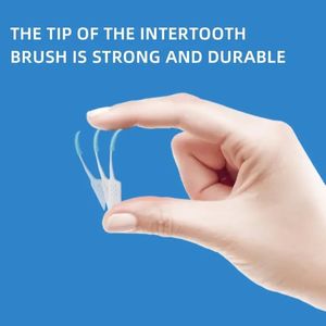 300 adet çift kullanımlık interdental fırçalar Yumuşak silikon diş toplar Diş fırçası, diş diş ipi aralarında kürdan, temizlik için diş diş ipi ortodontik tel diş fırçası