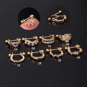 20G Paslanmaz Çelik İnce Çubuk Ponksue Hoop Küpeler Stud Creative Earbone Ear Kemik Tırnaklar Popüler Vidalı Geri Küpe Tek 14K Altın Piercing Anti-Alerji Hediyeleri