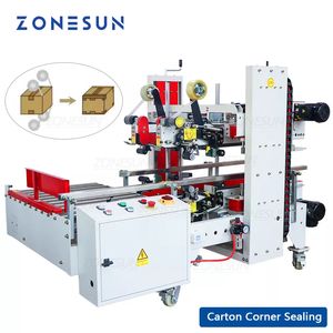 Zonesun Otomatik Karton Köşe Mühür Tantesi Sticker Dört tarafı karton kenar sızdırmazlık makinesi Çapa Saplama Makinesi