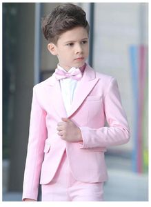 Abiti da uomo 2023 Slim Fit Pink Kid Suit Bambini Wedding Custom Made Blazer Ragazzi Tuxedo 2 pezzi Giacca Pantaloni Costume Homme