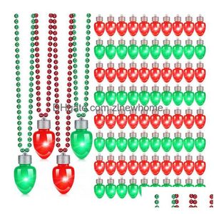 Ожерелье с подвеской Bb на Марди Гра, светодиодные мигающие светящиеся в темноте гирлянды, праздничная рождественская вечеринка, чулок, падение Dh1Ox