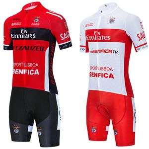 Benfica Team Cycling Jersey Bike Shorts Suit Uomo Donna Road Bike Quick Dry Pro Ciclismo Maillot Riding Jersey 20D Bavaglini Pantaloni Abbigliamento