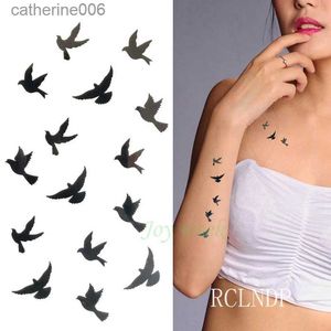 Татуировки Цветные наклейки для рисования Водонепроницаемые временные татуировки наклейки Ласточка летающая птица Флэш-тату Поддельные татуировки рука нога Запястье Нога рука для девочек Мужчины Женщины KidsL231128