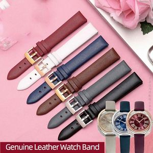 Assista Bandas Watchbands Bandas de couro genuínas tiras de couro 12 mm 14mm 16mm 18mm Acessórios 20mm Mulheres Belt Black Belt Belt