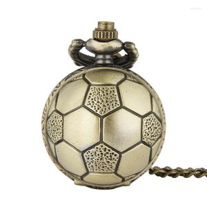 Pocket Saatler 10 PCS/LOT BOLESAL Steampunk Metal Futbol Yuvarlak Top Quart Watch Chainge Kolyesi Cadılar Bayramı Partisi Hediyesi