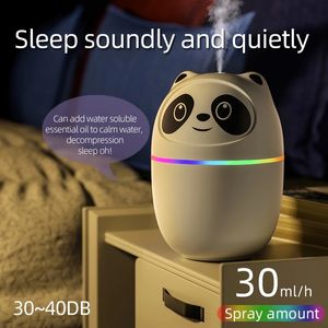 Portable Cute Air Humidifier Aroma Oil Diffuser with Night Light USB Chargeable Cool Mist Sprayer Plants Purifier for Home Car 220ml