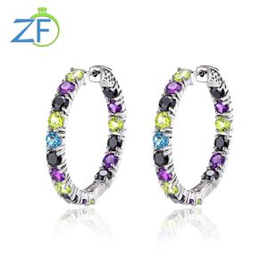 Dangle Chandelier GZ ZONGFA Fashion Natural Blue Topas Amethyst Multi Gemstone Custom Jewelry 925 Sterling Silver Large Creolen Women 230428