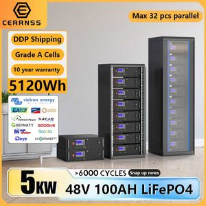 LiFePO4 Battery 48V 100AH 5KW Lithium Solar Battery 6000+ Cycles RS485 CAN 16S 100A BMS Max 32 Parallel For Inverter TAX Free