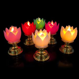 Noel Süslemeleri Renkli Elektrikli Buda Lotus Hafif Batarya İşaretli Alevsiz Titreşim Led Mum Çay Lambası Dua Aksesuarları Dekor S27 21 231127