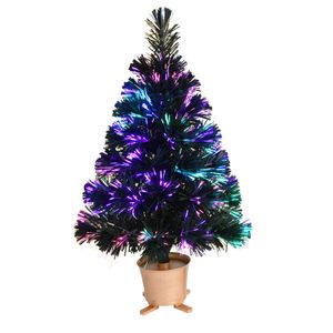 Decorazioni natalizie 24 mini albero di Natale artificiale da tavolo in fibra ottica pre-illuminato verde con luci a LED base dorata albero di Natale da tavolo 231127