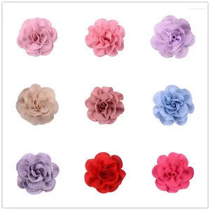 Saç aksesuarları 150pcs/lot 7cm krep kumaş çiçek zarif gül ayakkabı giyim ev dekorasyonları prenses kız malzemeleri