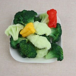 Dekoratif çiçekler yapay sebzeler karnabahar brokoli gıda modeli küçük örnek sahne çocuk oyuncakları ev dekor