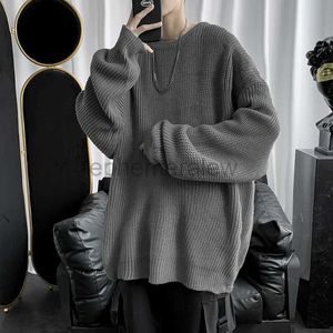 Erkek Hoodies Sweatshirtler Örme kazak Erkekler Autunmn Kış Sıcak Giyim Kore Moda Uzun Kollu Top Vintage Katı Bol Pullover Y2K Erkek Clothln231128