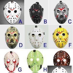 Parti Maskeleri Jason Mask 9 Renk Fl Yüz Antika Killer Vs Cuma 13. Prop Korku Hokeyi Cadılar Bayramı Kostüm Cosplay Bırak Teslimat Dhutm