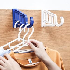 Askılar Çok Fonksiyonlu Ev Aksesuarları Katlanabilir Giysiler Askı Kurutma Rafı 5 Delik Takım Banyo Kapısı Plastik Organizatör