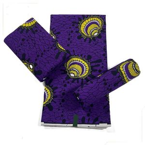 Ткань, Лидер продаж, 100% хлопок, оригинальная африканская восковая ткань с принтом Анкары, 6 ярдов, ткань Pagne Africain Wax для платья XH8035