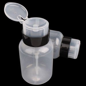 200ml 68oz Boş Pompa Dispenser Sıvı UV Jel Cilası Tırnak Sanatı Cilası Temiz Şişe Cilası Temizleyici Şişe W/ kilitlenebilir Flip Üst WMLK