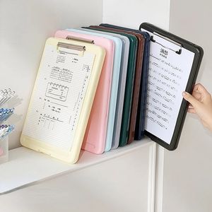 Clipboards Candy Color A4 File Folder Clipboard Writing Pad Memo Clip Board Test Paper Storage Box Organizer Stationary School Supplies 231128