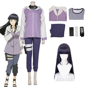 Косплей парики косплей аниме косплей Halloween Wig Hyuga Hinata Wig Imut Panjang Ungu Gelap Cosplay Hyuga Hinata J230502