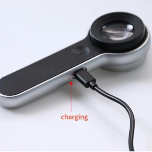 Magnifying Glasses 6 LED Reading Magnifier 60X USB Rechargeable C Cable Handheld Magnifying Glass 30mm Lens for Jewelry Appreciation 231128