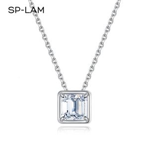 Чокеры Настоящее Ожерелье Asscher Cut Lab Created GRA Diamond Fine Подвеска Классический Белый Позолоченный Ювелирные Изделия Юбилей 231129