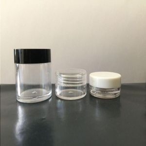 3ml 5ml 10ml Berrak Boş Jar Kozmetik Plastik Yuvarlak Şişe Pot Makyaj için Göz Farı Çiviler Toz Konteyner 100 PCS Lot Gram Boyut PSQRR