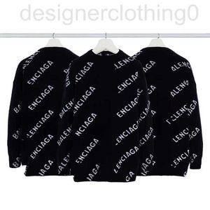 Kadın Sweaters Tasarımcısı Lüks Yüksek Versiyon Paris SS23 Moda Markası Çift Katmanlı Kalınlaştırılmış B Tam Baskı Mermi Ekranı Jakar Mektubu Örme Sweater