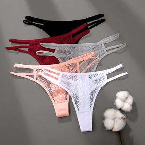 Sexy Lace Thongs Women Perspective Bikini Underpants S-XL Low-Rise G-string Underwear for Female Hollow Out Ladies Lingerie