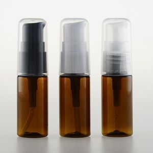5 10 15ml boş doldurulabilir kehribar plastik pompa pres şişeleri şişe kasa kap kozmetik için tencere kavanozu şampuan losyonu yüz temizlik