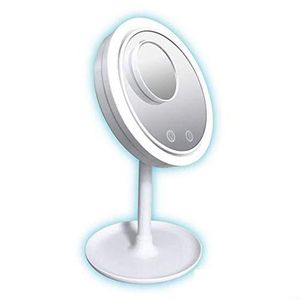 Зеркала 3 в 1 Зеркало для макияжа со светодиодной лампой и 5-кратным увеличительным вентилятором Beauty Breeze Cosmetic Desktop Сохраняет кожу прохладным светом Dbc Drop Delivery H Dhfwq