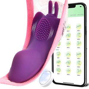 Seks Oyuncak Masaj Panties Klitoris Vibratör Kadınlar için Bluetooth Uygulaması Kablosuz Klitor