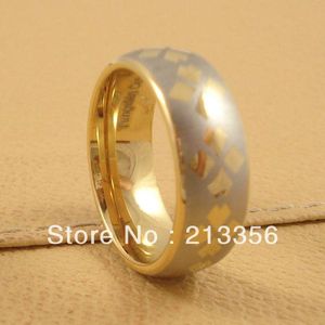 Anéis de casamento! EUA Atacadistas Price Brasil Russia Canadá UK, vendendo 8mm de tungstênio gravado em ouro de 8 mm