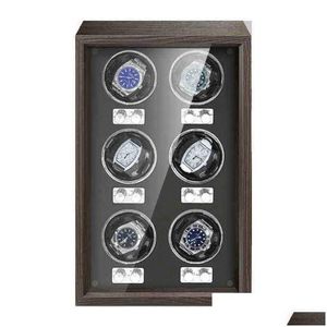 İzleme Kutuları Kılıflar Bingüt Kutusu Matic Wood Luxury Highend 6 Yuva ES Antimagnetik Ses Saati S Saat S J220825 J220906237R5106884 BAŞ DEVE DH9O3