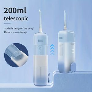 1 комплект телескопических электрических насадок для воды для зубов, отбеливающий стоматологический ирригатор для полости рта, 3 режима чистки, съемный резервуар на 6,76 унций