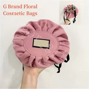 Yeni kozmetik çantalar g logo çiçek kılıfları mor kırmızı renk ruj allık kozmetik çanta paketi büyük kapasite hızlı nakliye
