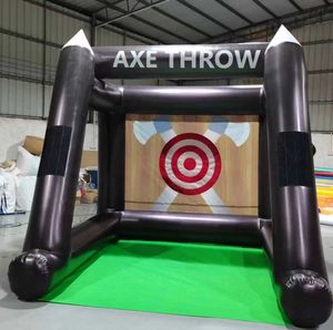 5x3M Новейшая надувная летающая топора, бросая интерактивную игру/гигантскую 3D надувную надувную карнавальную игру на продажу с топорами и воздуходувками без корабля.