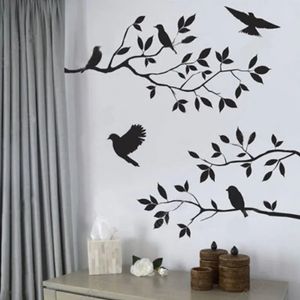 Наклейки на стену с птицами, листьями дерева, декоративный винил для детского домашнего декора, аксессуары для гостиной 231128