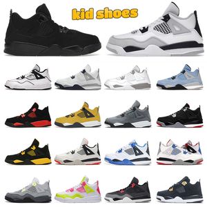 nike air jordan 4 Jordan4  jordan4s jumpman 4 j4 kids shoes boys girls Black Cat aj4 iv royalty white oreo bred cool grey toddler【code ：L】sneakers baby kid shoe children trainers