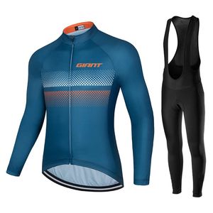 Cycling Jersey Sets GIANT Mens Summer Long Sleeve Set Breathable MTB Maillot Ropa Ciclismo Spring and Autumn Clothing 231128