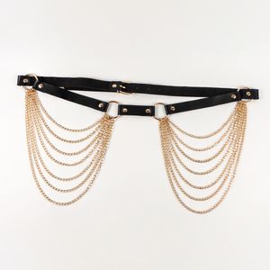 Costume Accessories Body Chain Waist Belt Retro PU Leather Cinch Belt Vintage Waistband Sexy Ladies Shirt