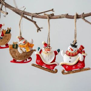 Noel Süslemeleri Noel Baba Kardan Adam Gingerbread Man Reçine Kolye Ağacı Dekorasyon Süsleri Diy Çocuk Oyuncakları Noel Navidad Kerst 231128